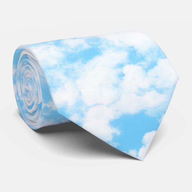 cool cloudy sky tiled pattern tie (Rolled)