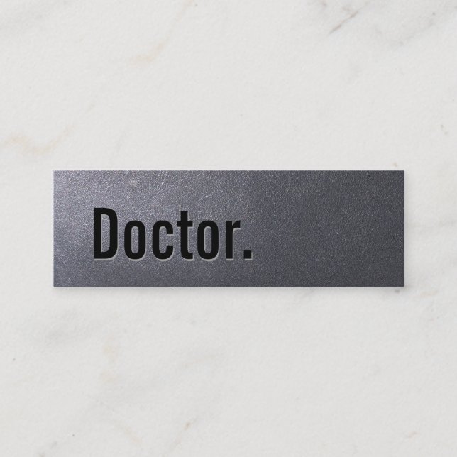 Cool Coal Black Doctor Mini Business Card (Front)