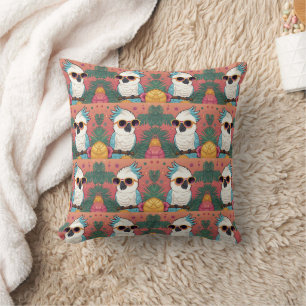Cool Cockatoo Pattern Print Cushion
