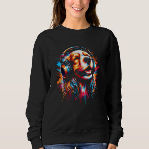 Cool Cocker Spaniel Dog Headphone Music Art Christ Sweatshirt