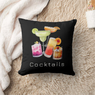 Cool Cocktails Square Throw Pillow