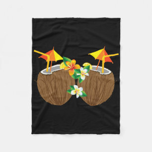 Cool Coconut Drinks Breast Funny Palm Tree Juice D Fleece Blanket