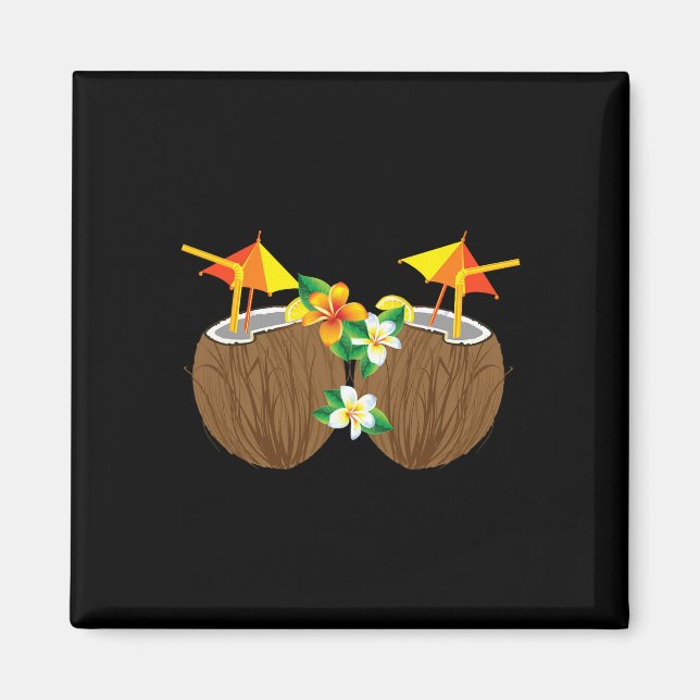 Cool Coconut Drinks Breast Funny Palm Tree Juice D Magnet (Front)