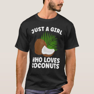 Cool Coconut For Girls Kids Women Summer Hawaiian  T-Shirt