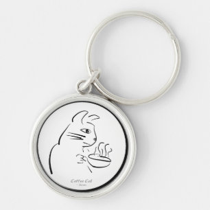 Cool Coffee Cat keychain