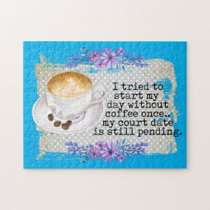 cool coffee lovers word art jigsaw puzzle