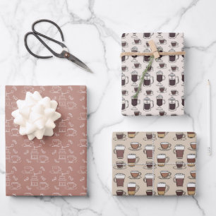 cool coffee party tiled Wrapping Paper Sheets