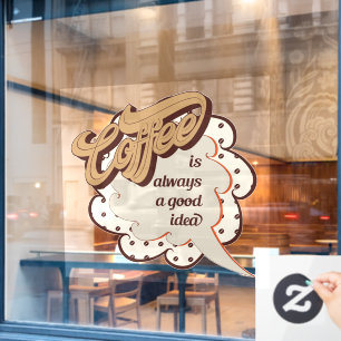 cool coffee shop shop word art Window Cling
