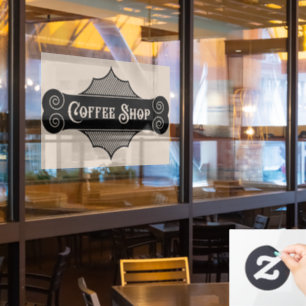 cool coffee shop word art Window Cling
