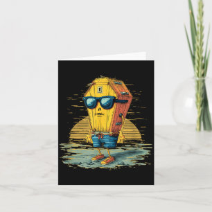 Cool Coffin with Sunglasses and Beach Shorts Card
