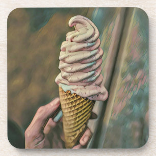 Cool cold freezing ice cream coaster