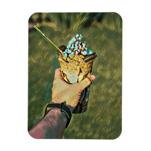 Cool cold freezing ice cream magnet