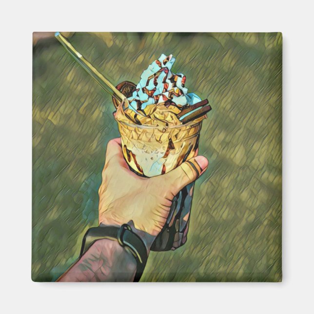 Cool cold freezing ice cream magnet (Front)