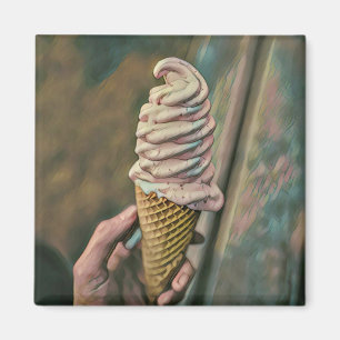 Cool cold freezing ice cream magnet