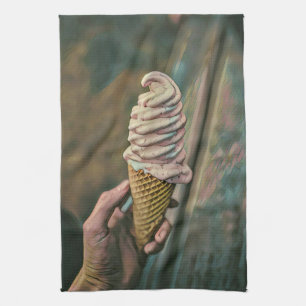 Cool cold freezing ice cream tea towel