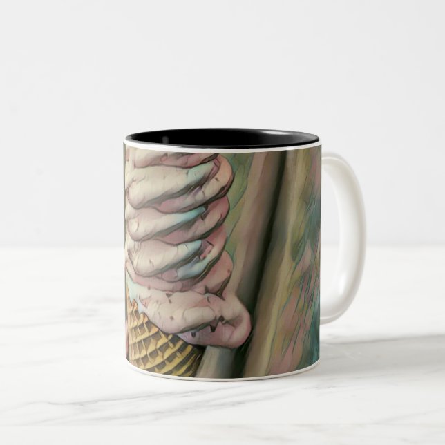 Cool cold freezing ice cream Two-Tone coffee mug (Front Right)