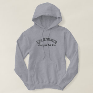 Cool College Modern Text Celebrate Men’s Hoodie
