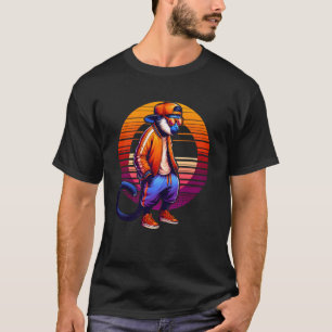 Cool Colobus Monkey Modern Urban Style Sunset Retr T-Shirt