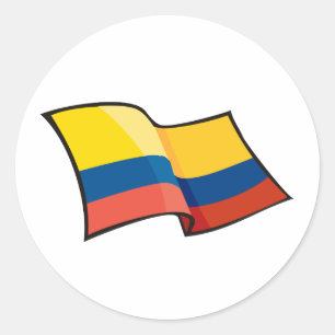 Cool Colombia Flag Classic Round Sticker