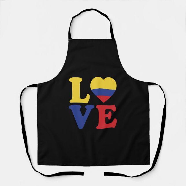 Cool Colombia Flag Love Apron (Front)