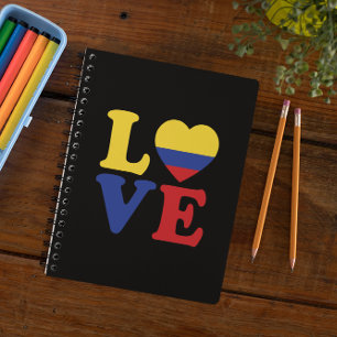 Cool Colombia Flag Love Notebook