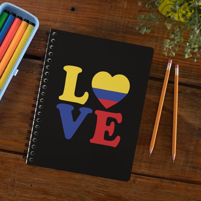 Cool Colombia Flag Love Notebook (colombia flag love notebook)