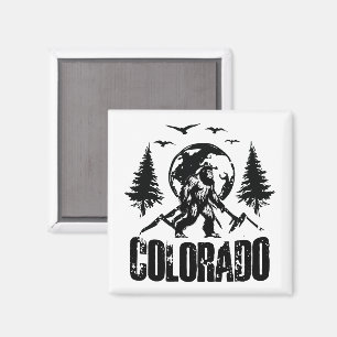 Cool Colorado Day Bigfoot Vintage Hiking Magnet