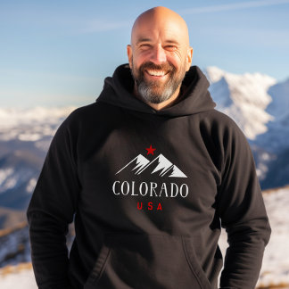 Cool Colorado USA Mountains with Star Dark Colour Hoodie