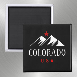 Cool Colorado USA Mountains with Star Dark Colour Magnet