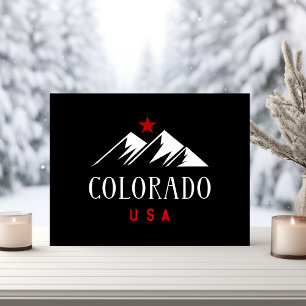 Cool Colorado USA Mountains with Star Dark Colour Postcard