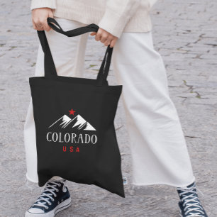 Cool Colorado USA Mountains with Star Dark Colour Tote Bag