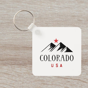 Cool Colorado USA Mountains with Star Light-Colour Key Ring