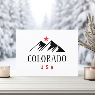 Cool Colorado USA Mountains with Star Light-Colour Postcard