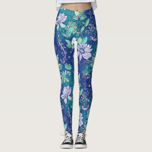 Cool colored Floral Leggings