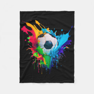 Cool Colorful Soccer Byll Splash Love Soccer Art S Fleece Blanket
