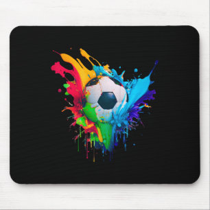 Cool Colorful Soccer Byll Splash Love Soccer Art S Mouse Mat