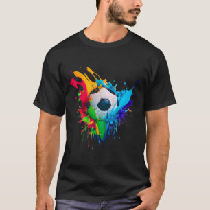 Cool Colorful Soccer Byll Splash Love Soccer Art S T-Shirt