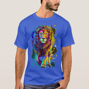 Cool Colorful Wild Lion Stylish Lion Graphic Desig T-Shirt