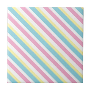 Cool Colors Stripes Pattern Tile