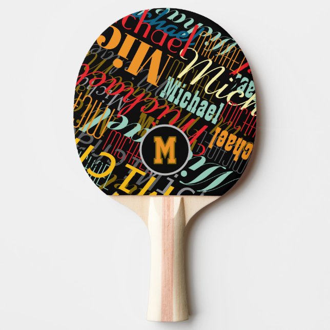 Cool Colors Table-Tennis Racket - Monogram Ping Pong Paddle (Front)