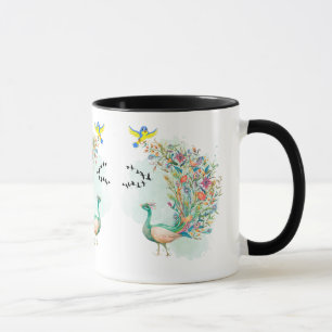 cool colour bird mug
