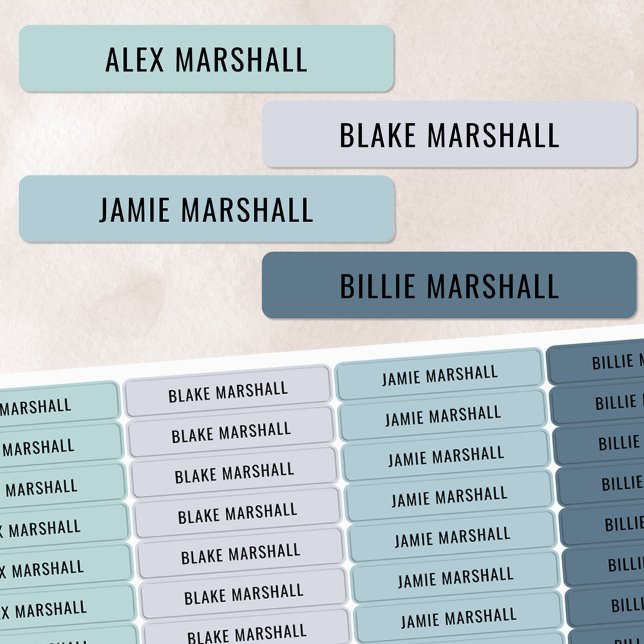 Cool Colour Coded Kids Waterproof Name Labels (Creator Uploaded)