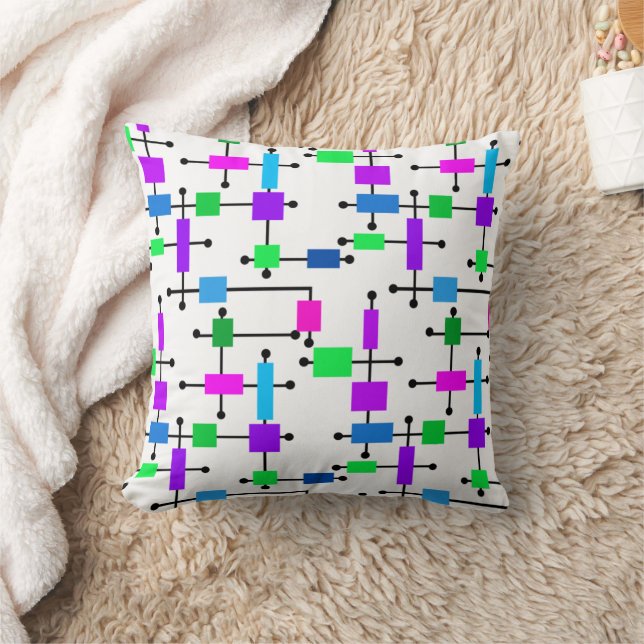 Cool Colour Grid  Cushion (Blanket)
