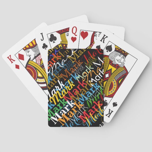 Cool colour pattern of names  playing cards (Back)