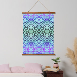Cool-Coloured Abstract Hanging Tapestry