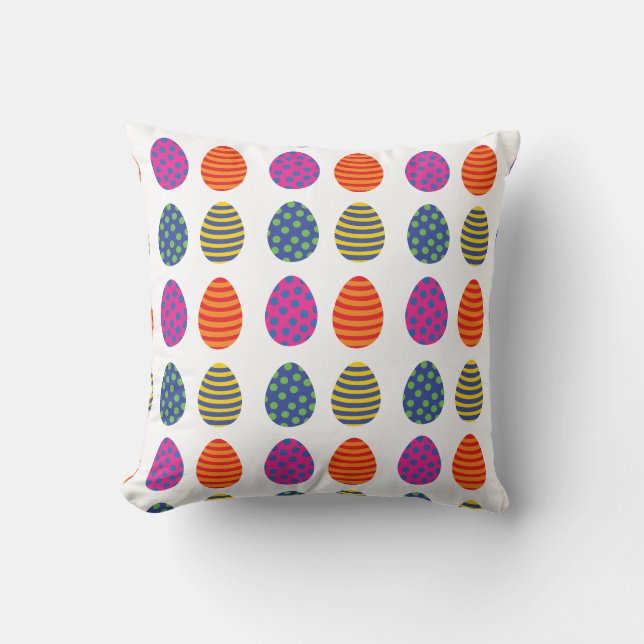 Cool coloured easter eggs cushion (Front)