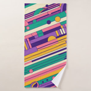 Cool, colourful 80s/90s retro designed bath towel