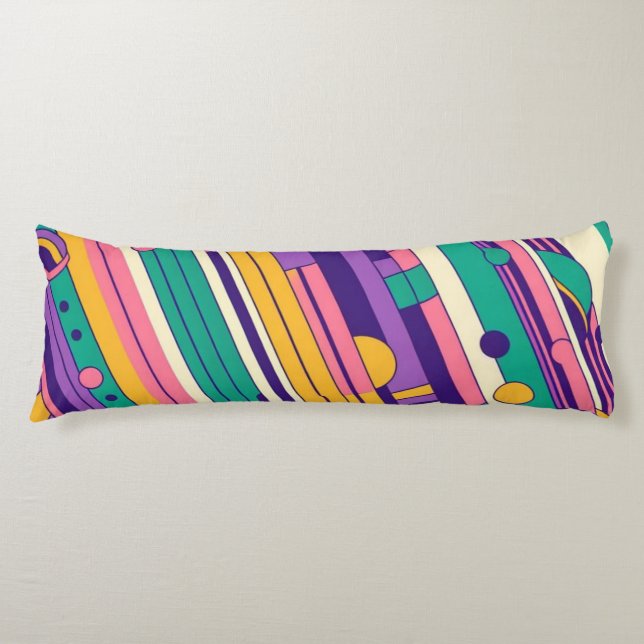 Cool, colourful 80s/90s retro designed body cushion (Front)