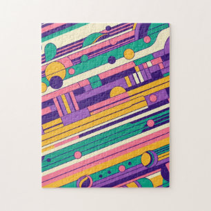 Cool, colourful 80s/90s retro designed jigsaw puzzle