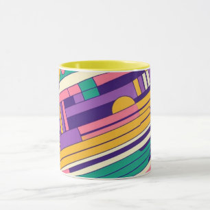 Cool, colourful 80s/90s retro designed mug